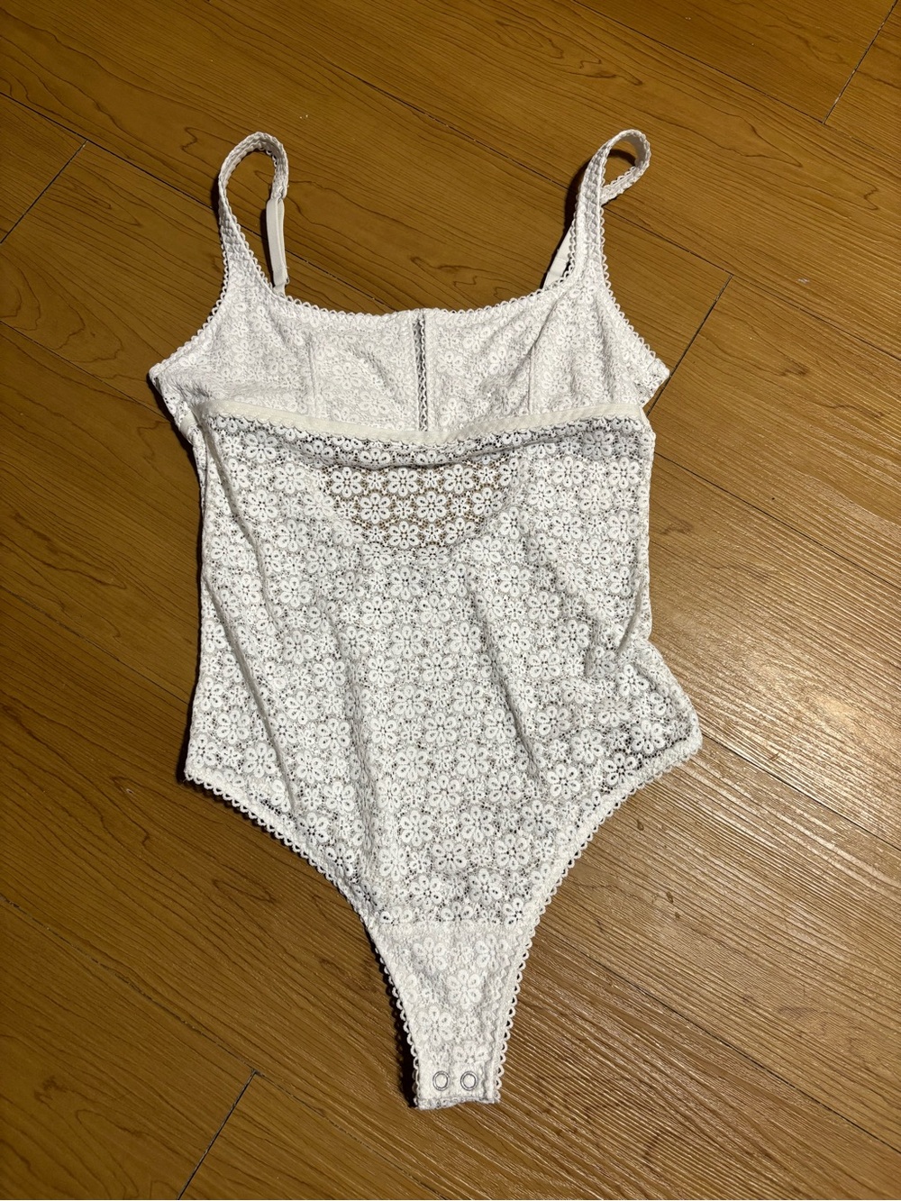 Gilly Hicks White Floral Eyelet Lace Bodysuit
